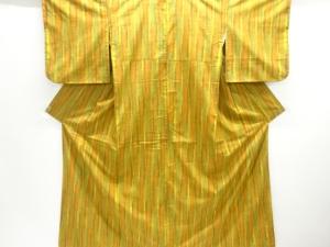 刷毛目縞模様織出し手織り紬着物